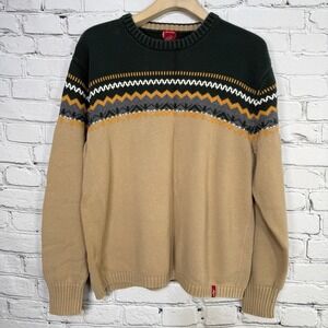Levis Sweater Mens Size XL Fair Isle Knit Pullover Crewneck Heavyweight